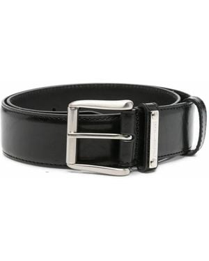 Paloma Wool Juana Waist Logo-Plaque Leather Belt - Black