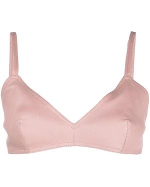 The Mannei Sierra Leather Cropped Tank Top - Pink