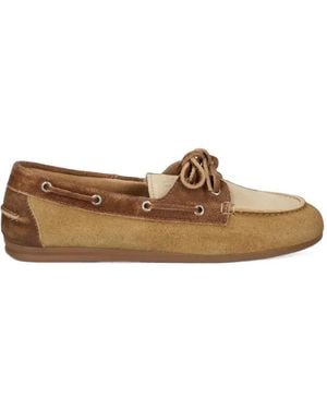 POSA Suede Paneled Loafers - Brown