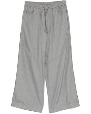 Juun.J Drawstring Wide-Leg Track Pants - Gray