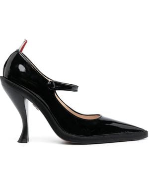Thom Browne Soft Patent Pointed Thom John Heeled Pumps 105Mm - Black