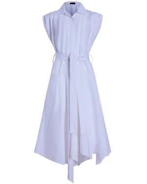 Proenza Schouler Adinna Belt Cotton Midi Dress - Blue