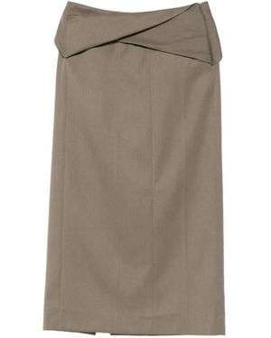 Victoria Beckham Wrap Skirt - Grey