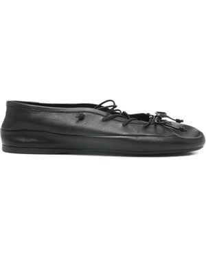 Miu Miu Tie Ballet Flats - White