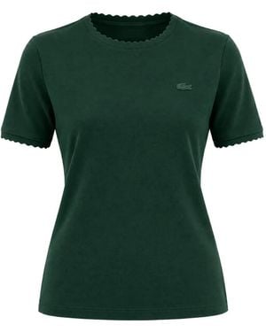 Lacoste Scalloped-Trim T-Shirt - Green
