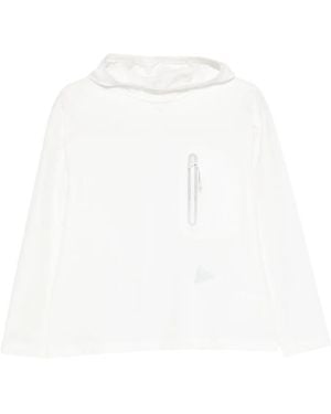 and wander Zip-Pocket Hoodie - White