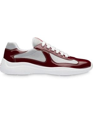 Prada America's Cup Panelled Trainers - Red