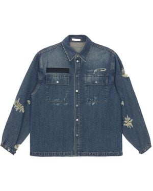 Helmut Lang Giacca Denim Con Effetto Vissuto - Blu