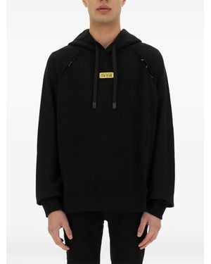 Versace Jeans Couture Hoodie mit Logo-Schild - Schwarz