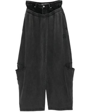 Alexander Wang Pre-Style Slashed Sweatpant Trousers - Black