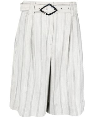 Ganni Knee-Length Belted Shorts - White