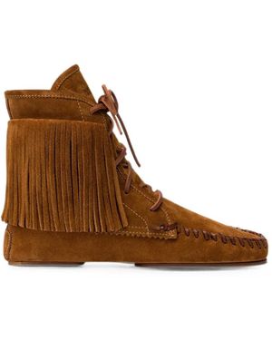Paris Texas Indiana Fringed Ankle Boots - Brown