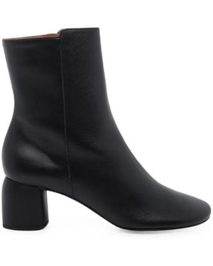 Ángel Alarcón Round-Toe Leather Boots - Black