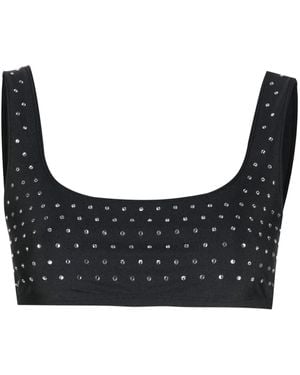 ANDAMANE Crystal-Embellished Sports Bra - Black