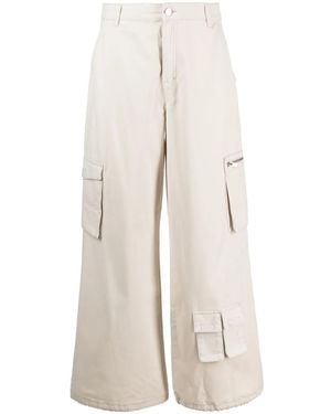 Gestuz Multiple-Pockets Wide Leg Pants - Natural