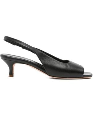 LORENA PAGGI Peep-Toe Slingback Pumps - Black