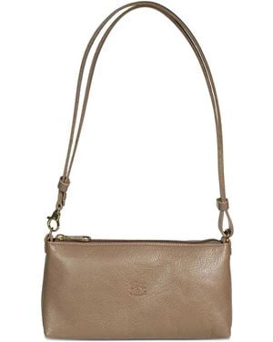 Il Bisonte Sac Porté Épaule En Cuir À Bride Ajustable - Gris