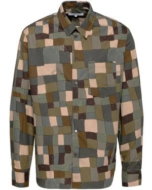 Maison Kitsuné Geometric-Print Shirt - Grey