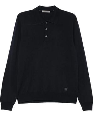 Corneliani Jersey Tipo Polo Con Botones - Negro