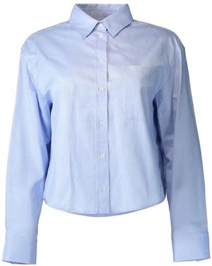 Max Mara Long-Sleeved Button-Up Shirt - Blue