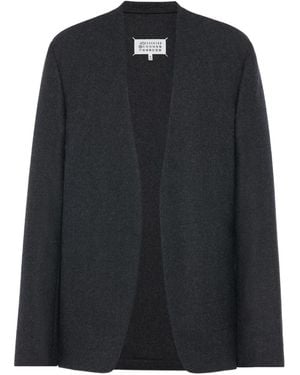 Maison Margiela Veste Boutonnée À Carreaux - Noir