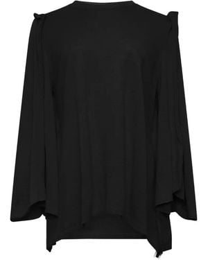 Comme des Garçons Jersey Con Detalle Drapeado - Negro