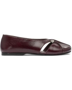 Alohas Ravena Rift Burgundy Leather Ballet Flats - Purple