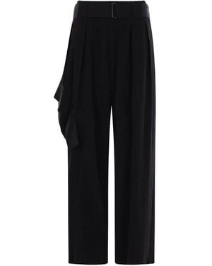 Yohji Yamamoto Buckle-detail trousers - Schwarz