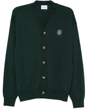Drole de Monsieur Logo-Embroidered Cardigan - Green