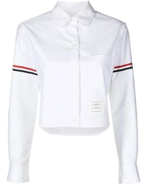 Thom Browne Classic Cropped Armbands Shirt - White
