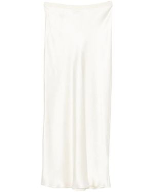 Anine Bing Silk High-Rise Skirt - White