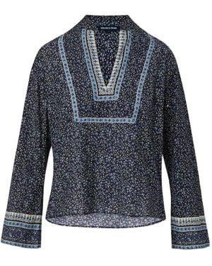 Veronica Beard Cyra Floral-Print Blouse - Blue