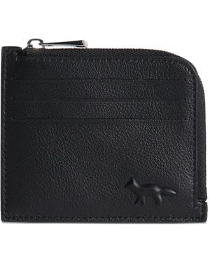 Maison Kitsuné Profile Fox Zipped Cardholder Accessories - Black