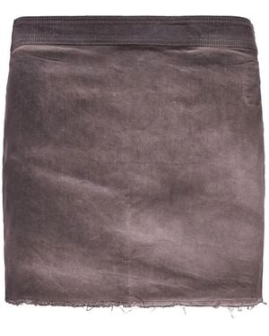 Rick Owens Frayed-Hem Mini Skirt - Purple