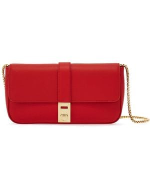 Ferragamo Gancini-Detail Leather Crossbody Bag - Red