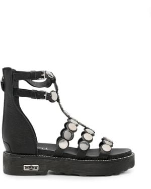 Cult Ziggy Stud-Embellishment Leather Sandals - Black
