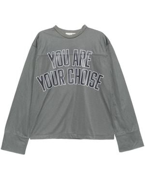 THE M.. Jordan Langarmshirt Mit Mesh-Einsatz - Grau