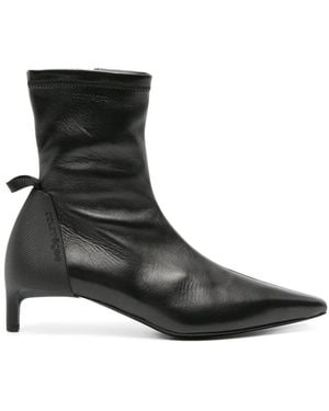 Courreges Scuba 45Mm Leather Boots - Black