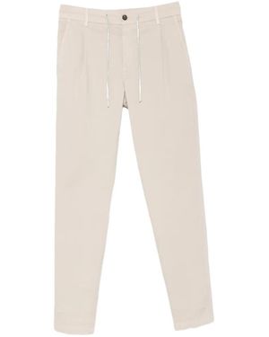 Eleventy Pleated Drawstring-Waist Pants - White