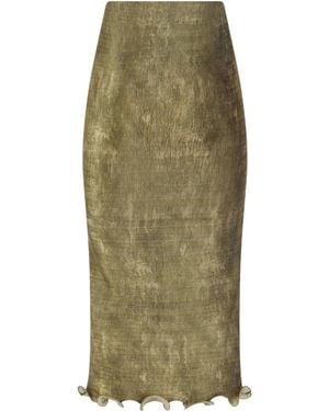 Fendi Ruffled Midi Skirt - グリーン