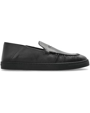 Giorgio Armani レザー ペニーローファー - ブラック