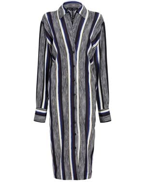 Proenza Schouler Amira Striped Midi Dress - Blue