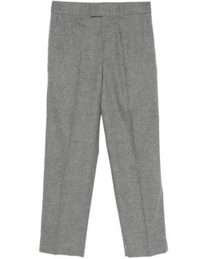 Paolo Pecora Pressed-Crease Wool Pants - Gray