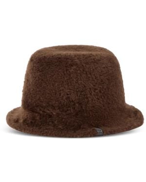 Brunello Cucinelli Soft Fuzzy-Shearling Bucket Hat With Shiny-Band - Brown