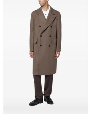 Tagliatore Double-Breasted Coat - Brown