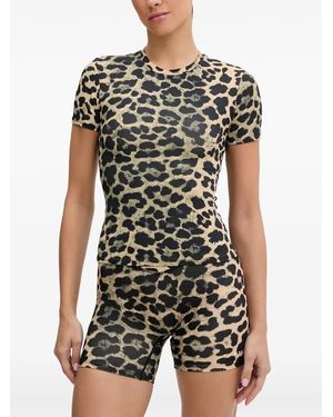 P.E Nation Leopard Print T-Shirt - Black