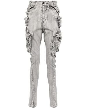 Julius Drop-Crotch Cotton Blend Pants - Gray