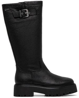 Karl Lagerfeld Knee-Length Leather Boots - Black