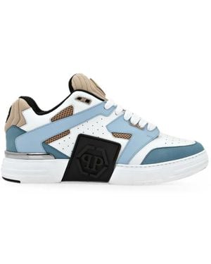 Philipp Plein Hexagon Logo-Detail Panelled Trainers - White