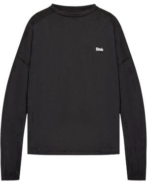 Rhude Sudadera de algodón con logo bordado - Negro